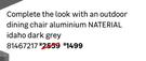 Naterial Outdoor Dining Chair Aluminium Idaho Dark Grey 81467217