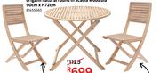 Naterial Foldable Outdoor Dining Table Solis Origami Natural Round In Acacia Wood 81455665