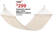 Hammock Natural Poly Cotton W100cm x L200cm