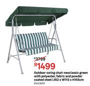 Outdoor Swing Chair Neoclassic Green With Polyester,Fabric & Powder Coated Steel 81453097