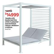 Gazebo With Double Bed Litos White In Polyester & Aluminium L151 x W202 x H201cm 81467159