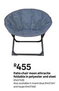 Patio Chair Moon Athracite Foldable In Polyester & Steel 81457339