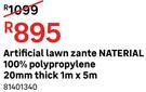 Naterial Artificial Lawn Zante 100% Polypropylene 20mm Thick 1m x 5m 81401340