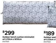 Outdoor Bench Cushion Minimalist Art L110cm x W50cm 81477931