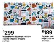 Outdoor Bench Cushion Abstract Objects L110cm x W50cm 81477929