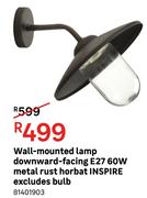Wall-Mounted Lamp Downward-Facing E27 60W Metal Rust Horbat Inspire Excludes Bulb 81401903