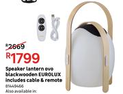 Speaker Lantern Ovo Blackwooden Eurolux Includes Cable & Remote 81449466