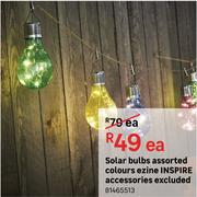 Solar Bulbs Assorted Colours Ezine Inspire Accessories Excluded 81465513- Each