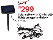 Solar Pike With 10 Mini LED Lights On A Garland Black 81465521