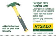 Lasher Suregrip Claw Hammer-500g