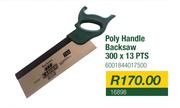 Lasher Poly Handle Backsaw 300 x 13 PTS