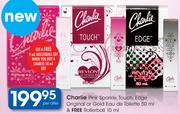 Charlie Pink Sparkle,.Touch,Edge Original Or Gold Eau De Toilette 50Ml&Free Rollerball10Ml-Per Offer