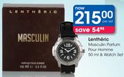 Lentheric Masculin Parfum Pour Homme-50ml & Watch Set