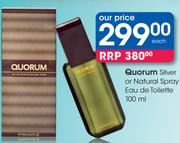 Quoram Silver Or Natural Spray Eau De Toilette-100ml