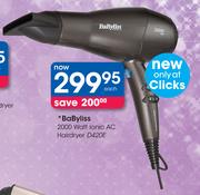 BaByliss 2000W Ionic AC Hairdryer-D420E