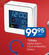 Clicks Digital Alarm Clock & Weather Station Each