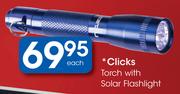 Clicks Torch With Solar Flashlight Each