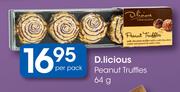 D.licious Peanut Truffles-64g Per Pack