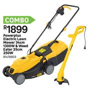 Powerplus Electric Lawn Mower 34cm 1300W & Weed Eater 25cm 250W Combo 81476803