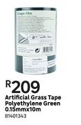 Artificial Grass Tape Polyethylene Green 0.15mm x 10m 81401343