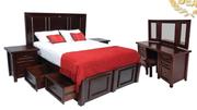 4 Drawer Bed + 2 Pedestals + 1600 Dresser
