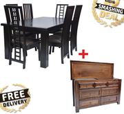 1.5M Buffet With Hot Tray & Granite + 6 Seater Dining Set