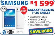 Samsung Galaxy Tab3 Lite 7" 3G Tablet SM T116