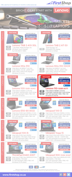 First Shop : Lenovo (7 Oct - 31 Oct 2016), page 1