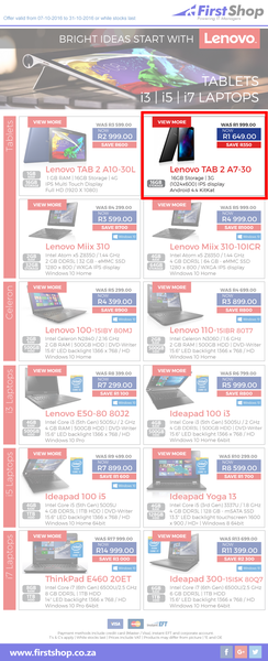 First Shop : Lenovo (7 Oct - 31 Oct 2016), page 1