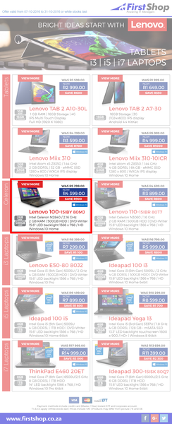 First Shop : Lenovo (7 Oct - 31 Oct 2016), page 1