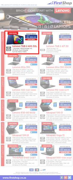 First Shop : Lenovo (7 Oct - 31 Oct 2016), page 1