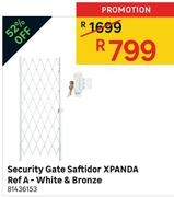 Security Gate Saftidor Xpanda Ref A-White & Bronze