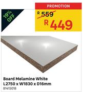 Board Melamine White-L2750 x W1830 x D16mm