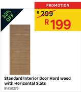 Standard Interior Door Hard Wood With Horizontal Slats