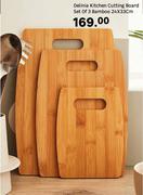 Delinia Kitchen Cutting Board Bamboo Set Of 3-24 x 33cm