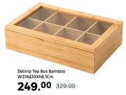 Delinia Bamboo Tea Box W31 x D20 x H8.1cm