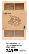 Delinia Bamboo Knife Drawer Organiser W10 x D39 x H5.3cm