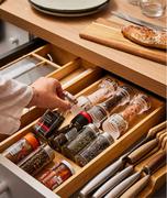 Delinia Bamboo Spice Rack Drawer Organiser W20 x D44 x H4.9cm
