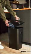 Delinia Kitchen Dustbin With Lift Lid Black 26L