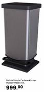Delinia Simpla Carbone Kitchen Dustbin Plastic 40L