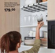 Delinia Wine Glass Rack Black Metal W37 x D30 x H8cm