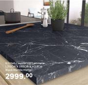 Kitchen Countertop Laminate Black Marble Matte L315cm x D65cm x H3.8cm