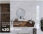 Artens Intenso Blush Walnut 3D Lines Rectified Wall Tile 30 x 90