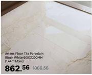 Artens Floor Tile Porcelain Blush White 600 x 1200mm (1.44 Sqm/Box)