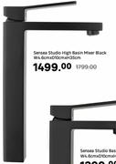 Sensea Studio High Basin Mixer Black W4.6cm x D10cm x H35cm