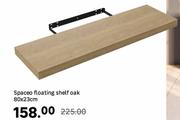 Spaceo Floating Shelf Oak 80 x 23cm