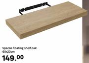 Spaceo Floating Shelf Oak 60 x 23cm