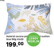 Naterial Savana Polycotton Rect Cushion Blue 180g-45 x 30