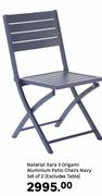 Naterial Xara II Origami Aluminium Patio Chairs Navy Set of 2 (Excludes Table)