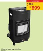 Alva 3 Panel Gas Heater Large (Black)